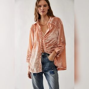 NWT Free People Marianne Velvet Shirt